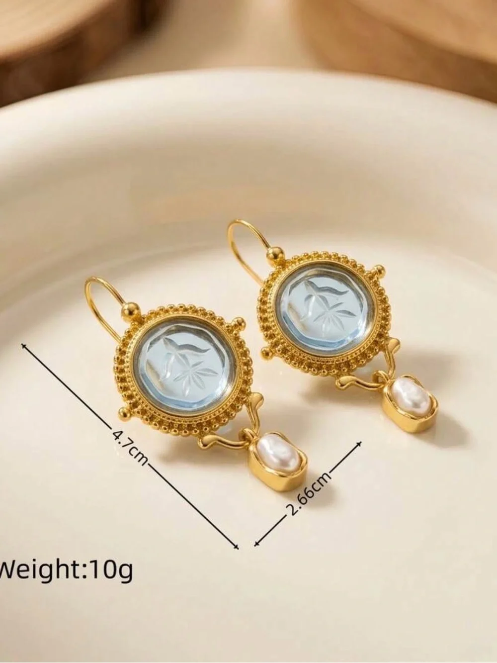 Elegant vintage blue earings